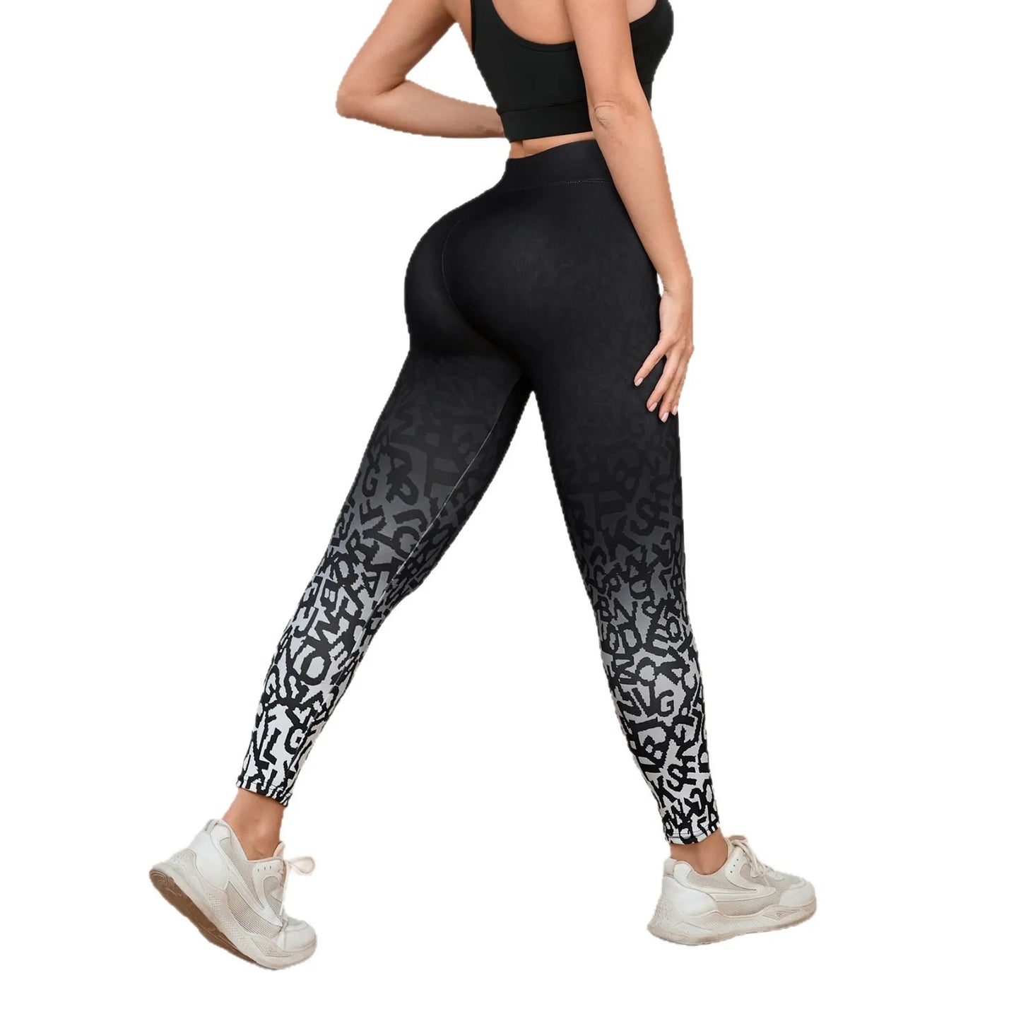 Gradient Printed Yoga Pants for Women | High-Stretch Activewear & Cycling Leggings