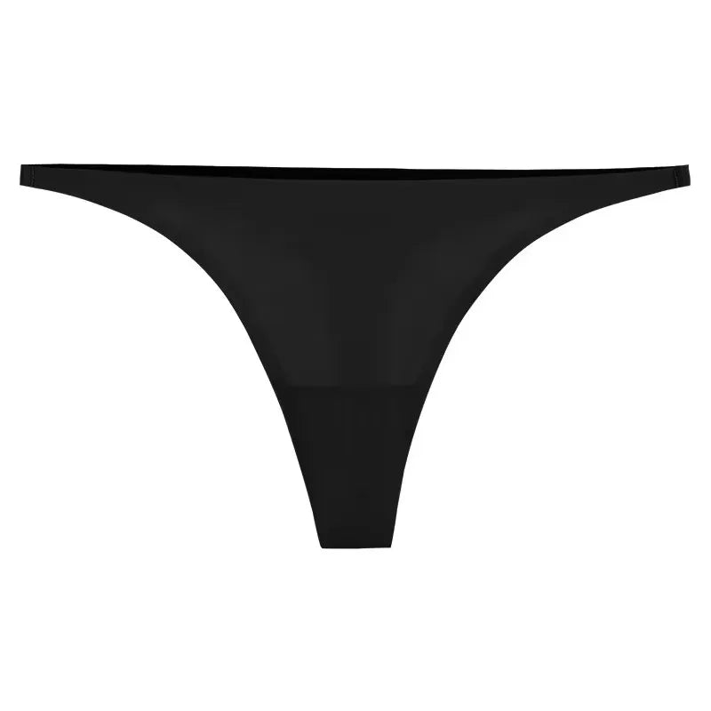 1/2/3/4/5pcs Sexy Panties Seamless Underwear For Women Ice Silk Strings Thin Waistband Thong Panties Woman Solid Mujer Tback