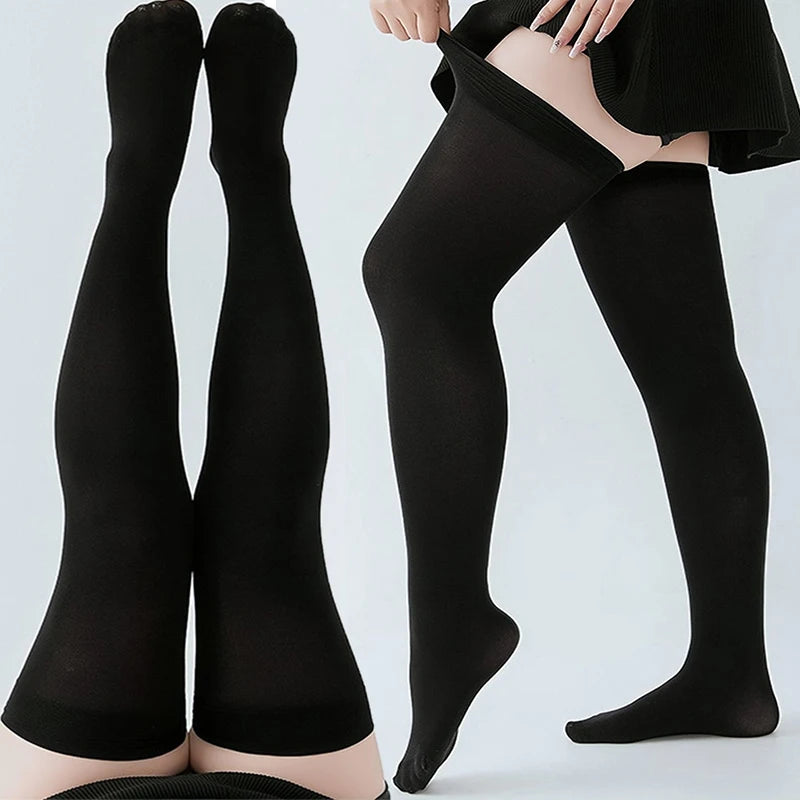 Lolita Over-Knee Stockings — Solid Color Warm Thigh High Socks