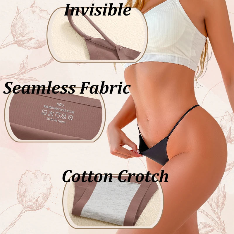 Women's Ice Silk Thong Panties – 15-Pack | Seamless Low-Rise G-String Underwear