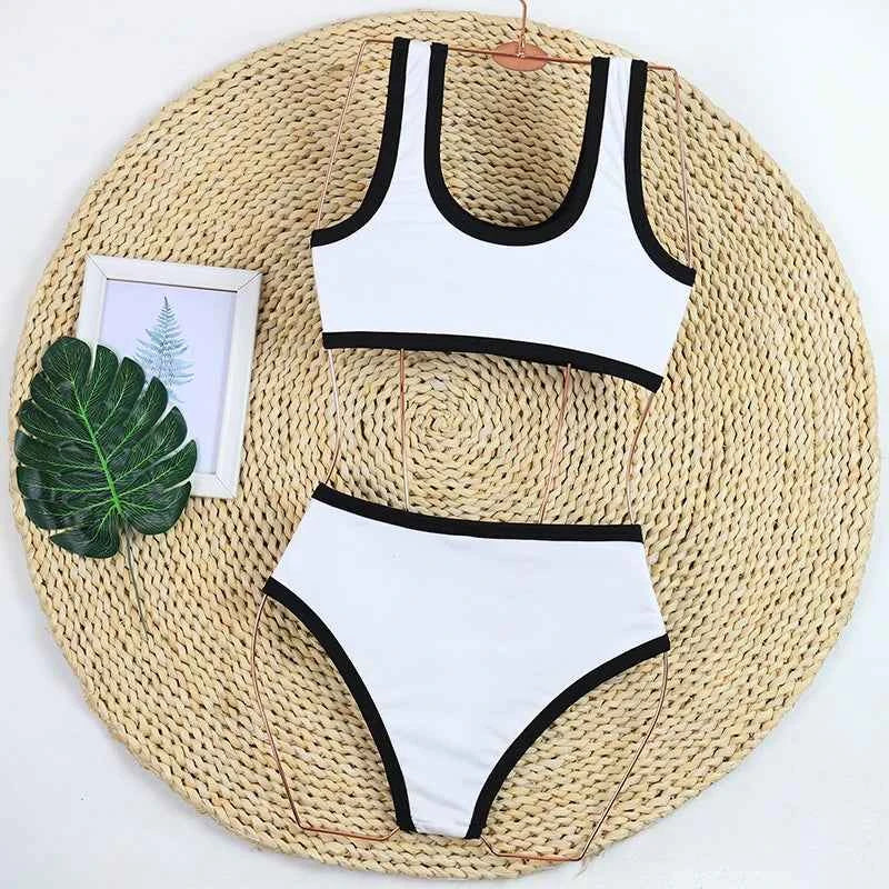 Woman Swimwear 2026 High Waist Bikinis Shorts Women's Swimsuit Luxury Ribbed Two-piece Bathing Suits Summer Bikini Set Swim Suit