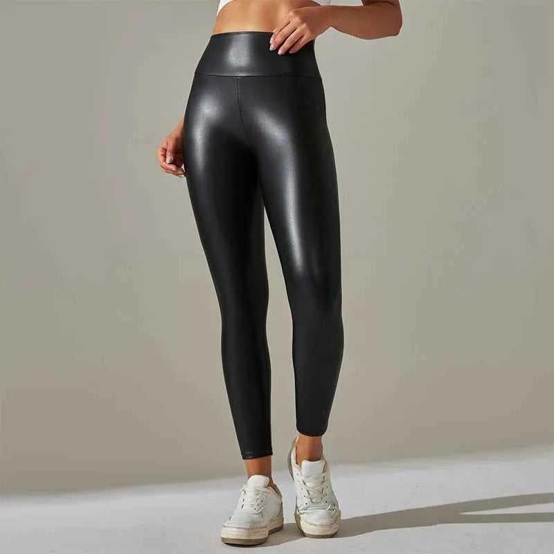 Women's High-Waist Ankle-Length Leggings – Slim Fit Sporty Knit Tights