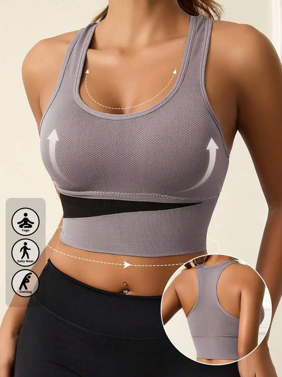 4pcs/Set Women's Seamless Shock-Absorbing Sports Bras, Lightweight & Breathable, Suitable For Yoga & Light Exercises, Beautiful