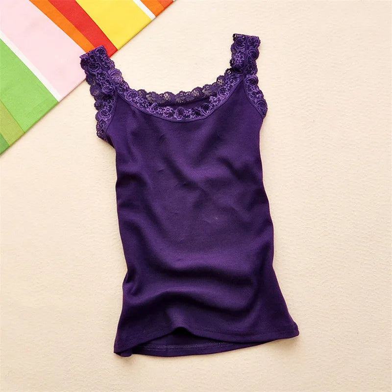 Women's Lace Cami Tank Top | Y2K Cropped Camisole | V-Neck Knit Sleeveless Top