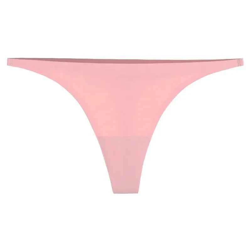 1/2/3/4/5pcs Sexy Panties Seamless Underwear For Women Ice Silk Strings Thin Waistband Thong Panties Woman Solid Mujer Tback