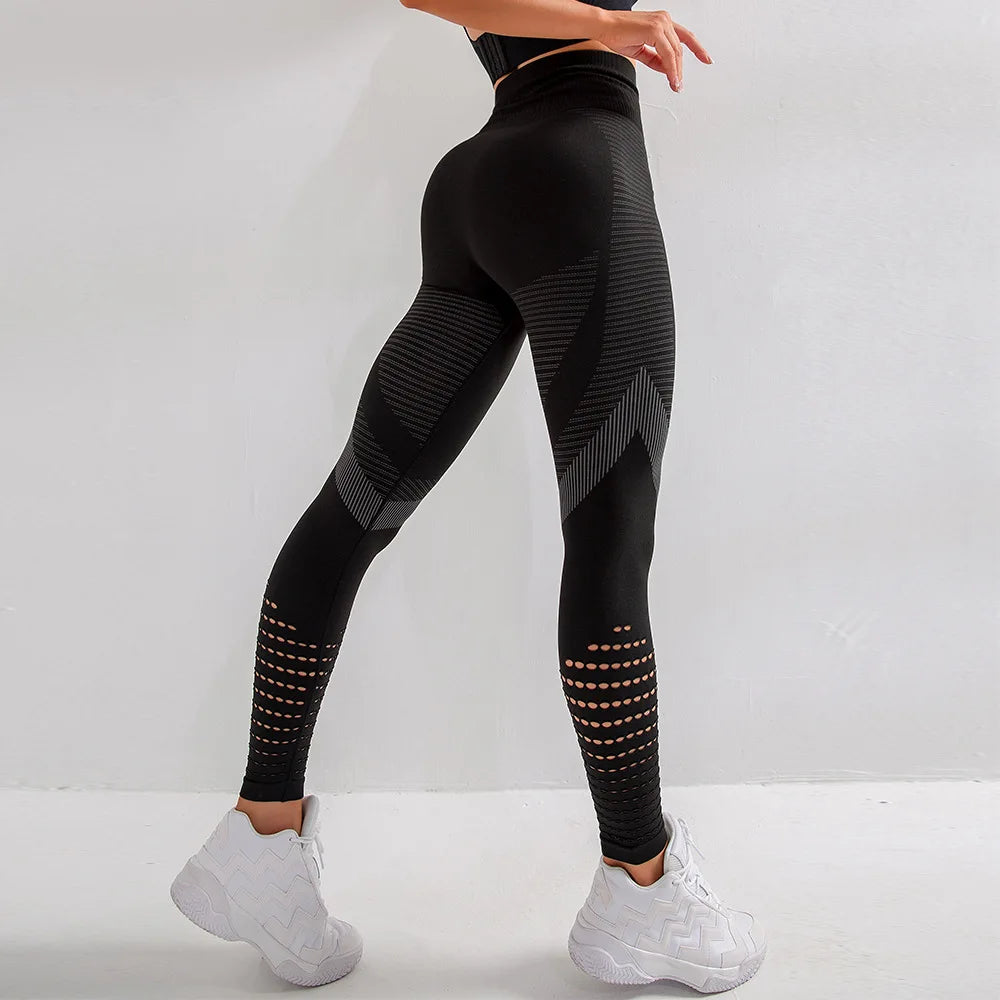 Seamless High Waist Mesh Sport Leggings | Breathable Running & Yoga Pants