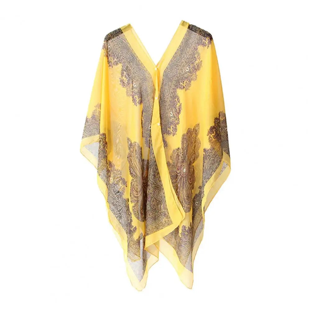 Sunscreen Shawl Summer Chiffon Muffler Scarf Women Outdoor Sunscreen Shawl Wrap Soft Bandana Foulard Female Beach