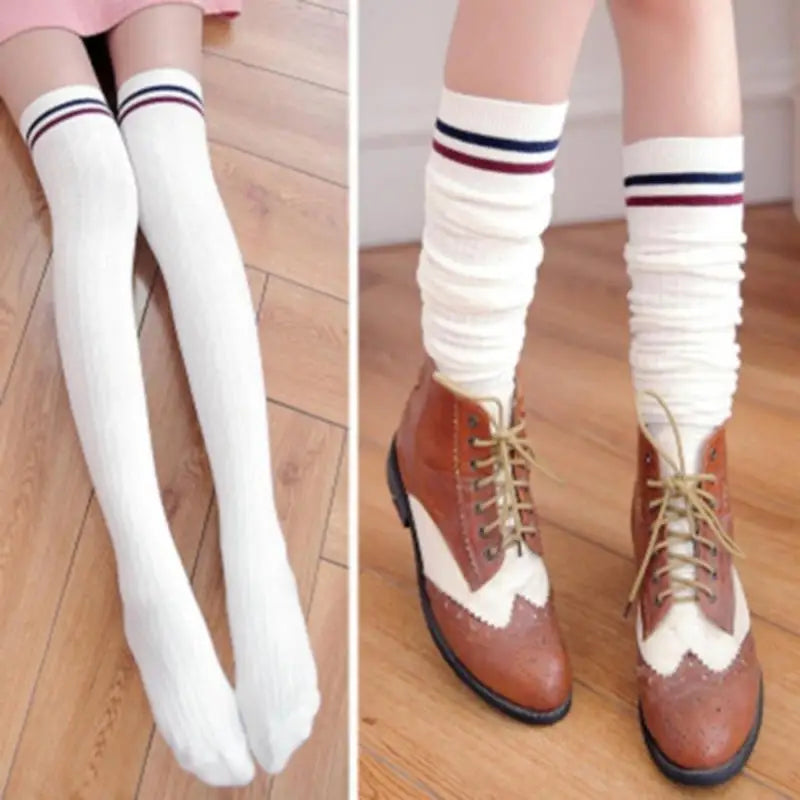 Knit Cotton Thigh High Stockings — Warm Over-Knee Socks for Women