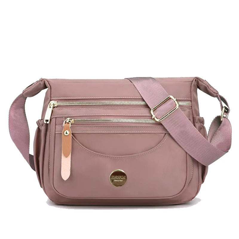 Women's Waterproof Nylon Crossbody Bag | Lightweight Multi-Pocket Shoulder Bag