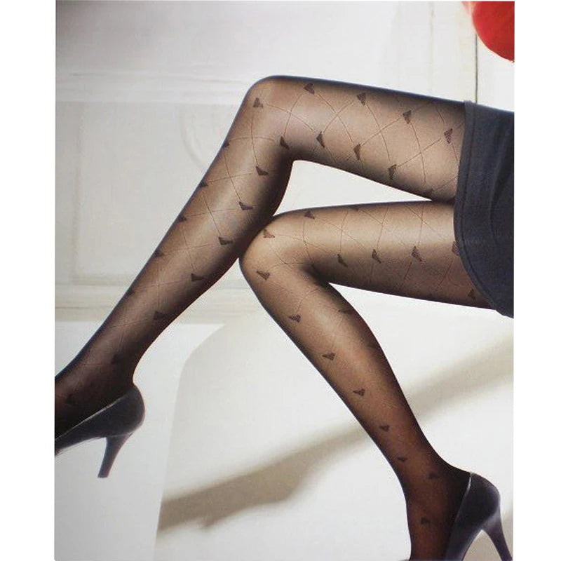 Sexy Tights Classic Polka Dot Printed Silk Stockings Thin Vintage Faux Tattoo Sheer Pantyhose Female Elastic Hosiery Leggings