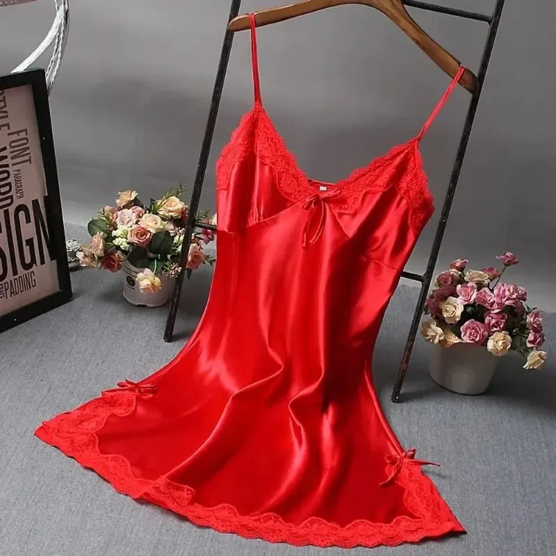 Lace Patchwork Nightgown — Sexy Lingerie Nightdress & Sleepwear