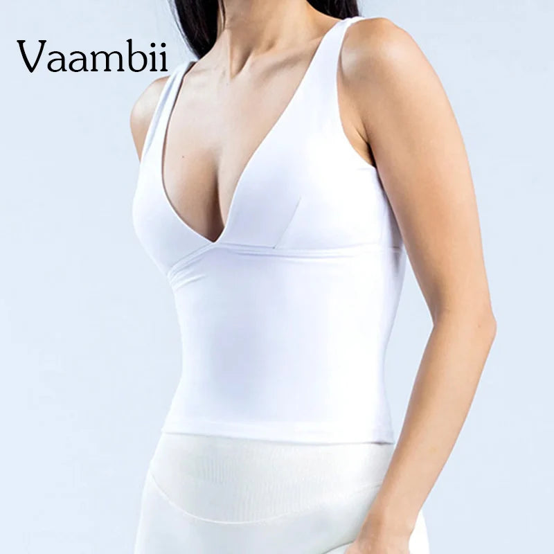 Backless Tank Top — Push-Up Sport Bra & Running Vest