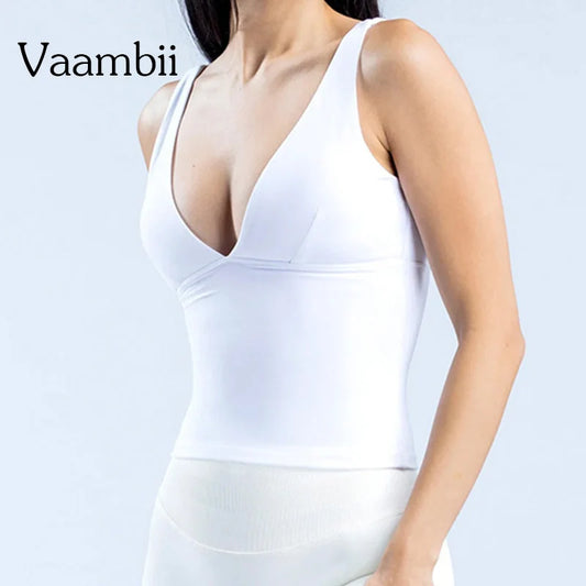 Backless Tank Top — Push-Up Sport Bra & Running Vest