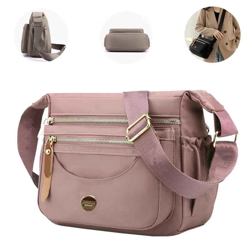 Women's Waterproof Nylon Crossbody Bag | Lightweight Multi-Pocket Shoulder Bag