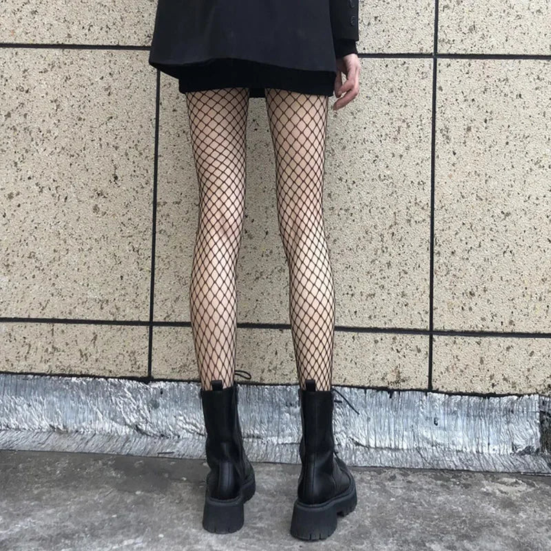 Hollow Out Fishnet Pantyhose — Sexy Black Mesh Tights & Hosiery