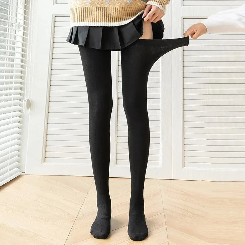 Lolita Over-Knee Stockings — Solid Color Thigh High Warm Socks