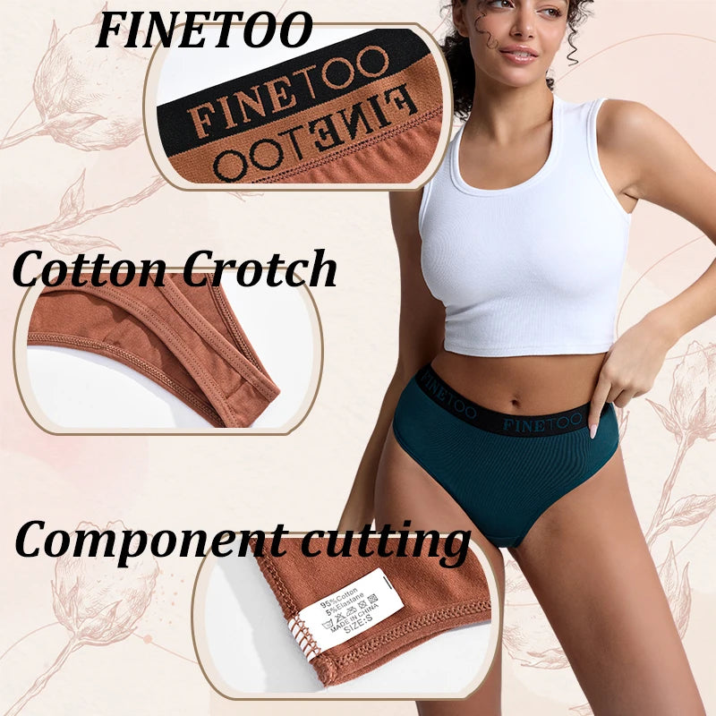 Finetoo 8-Pack Women's Cotton Thong Underwear | High-Rise G-String Panties Set S–2XL