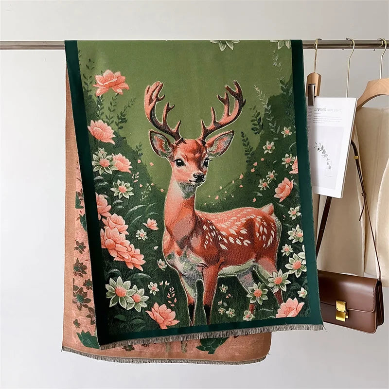 Luxury Winter Cashmere Scarf Women 2024 Design Warm Pashmina Blanket Poncho Scarves Female Shawl Wraps Thick Foulard Bufanda