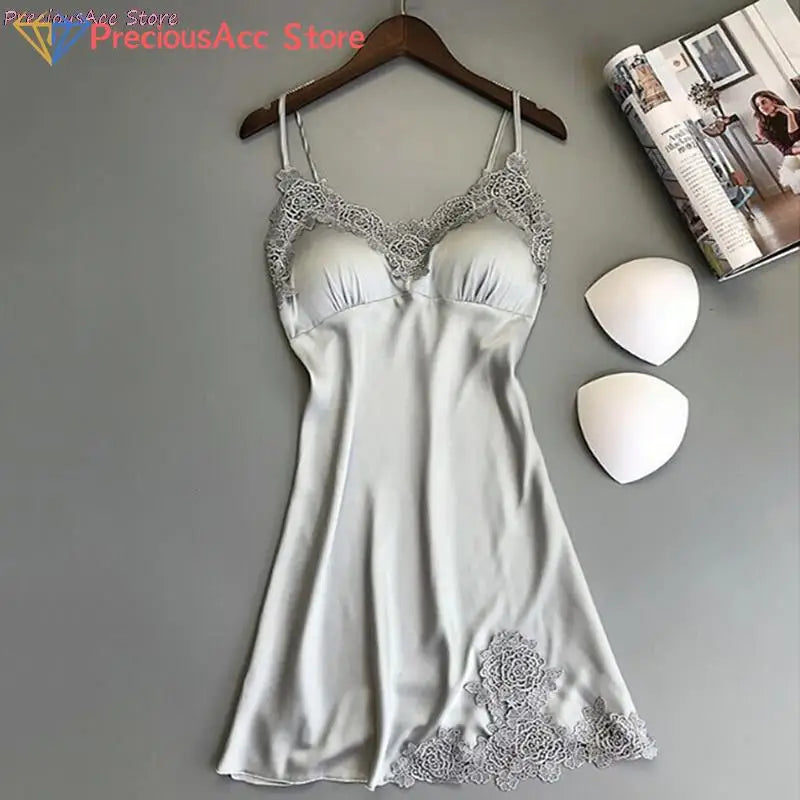 Silk Lace Nightgown — Sexy Lingerie Nightdress & Sleepwear